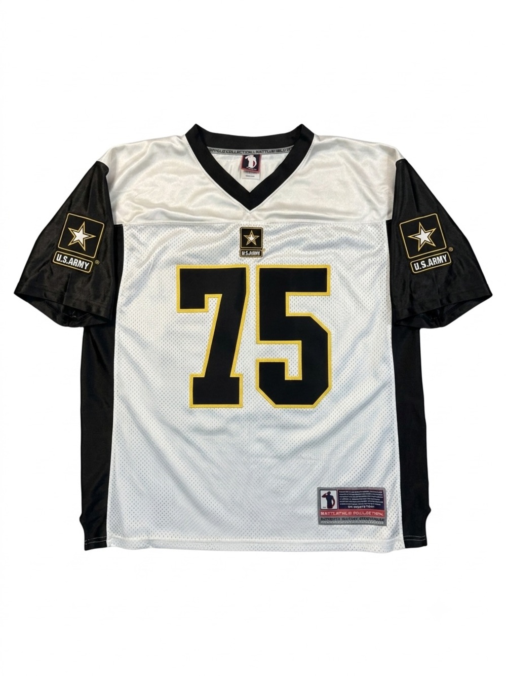 US Army Strong Football Jersey Mens XL White Black Battlefield Collection #75